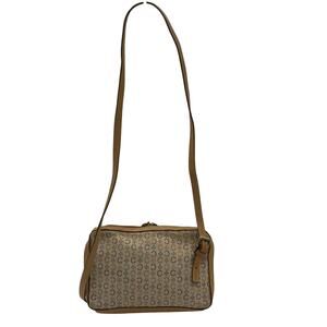 Vintage CELINE C Macadam Blason Cross Bag Canvas Leather Beige*Luxury History